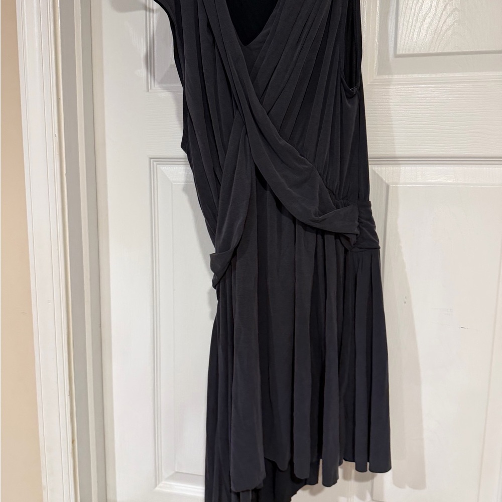 Free People Black Asymmetrical Draped Sleeveless Dress